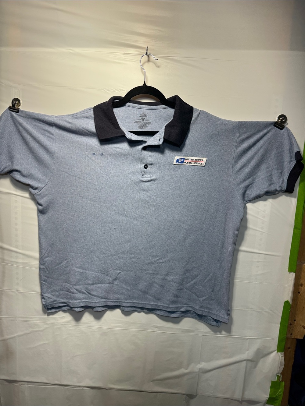 USPS Light Blue Polo with Navy Contrast Collar